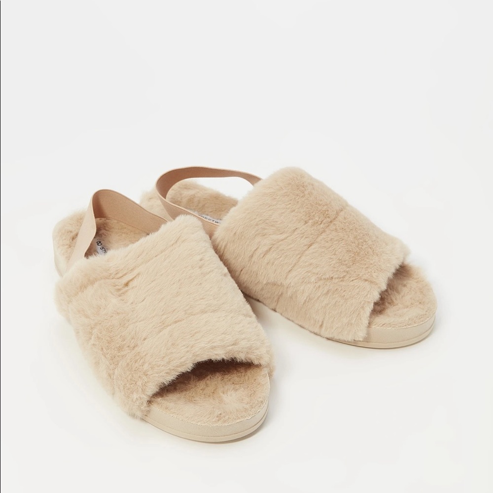 Strap Back Fuzzy Slippers